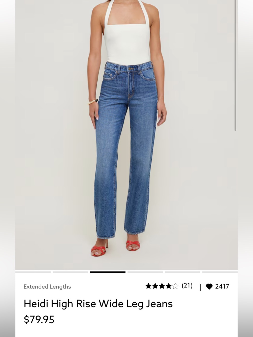 Dynamite Heidi High Rise Wide Leg Jeans - Blue